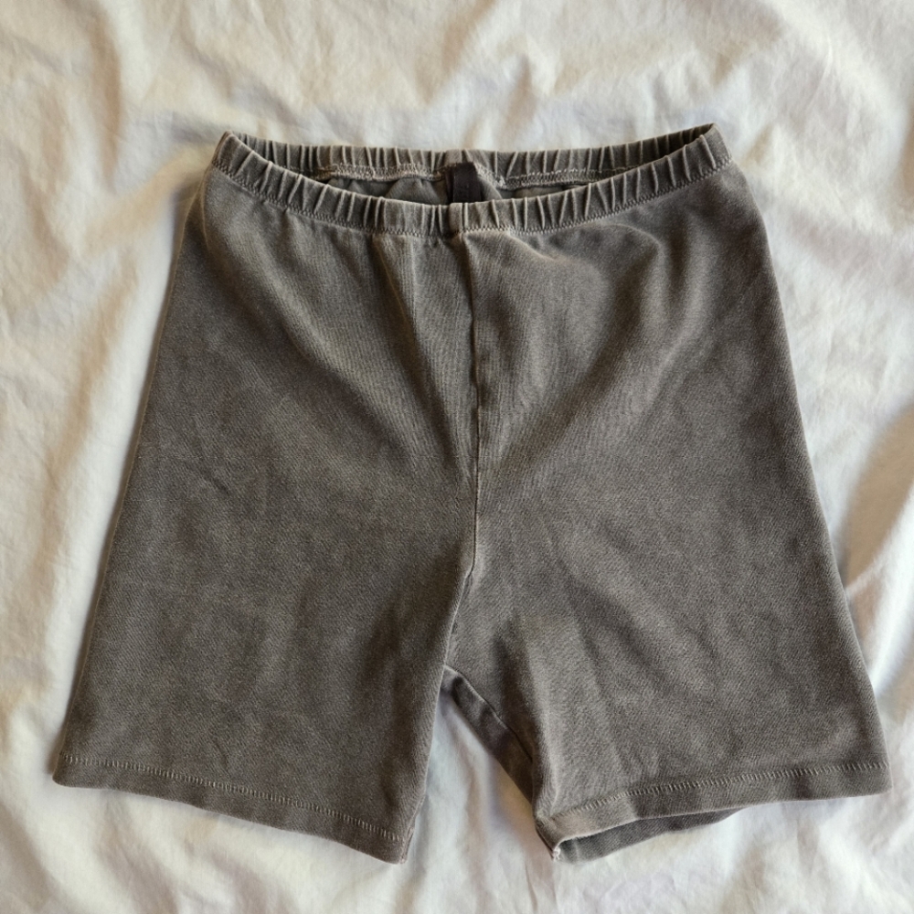 SKIMS Outdoor Basics Bike Shorts Stretch Cotton Grey Mineral Wash